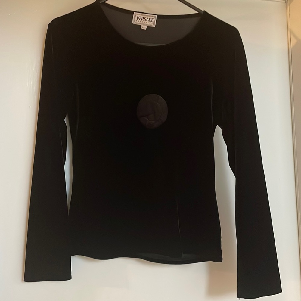 Vintage90sVersace Intensive Velvet Shirt Medusa Coin Emblem luxe_touchHOST PICK